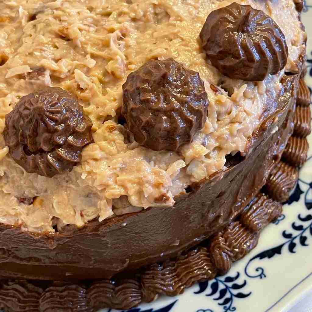 German Chocolate Cake: a Closeup of Frosting for the sugarfree version.