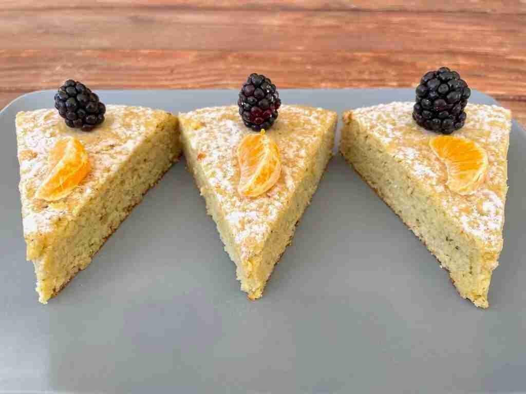 Flourless slices of a paleo baked good.