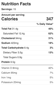 nutrition for red velvet cake and cream cheese frosting