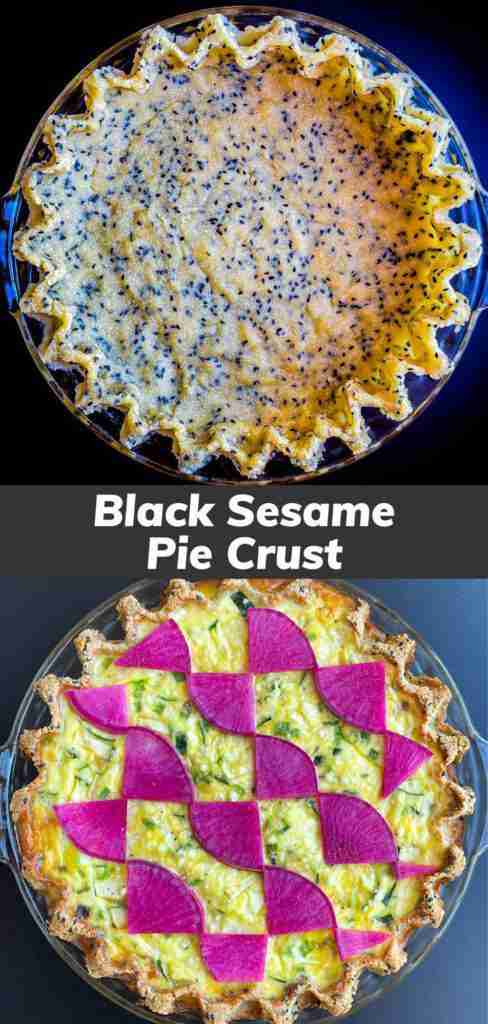 Healthy Low-Carb Black Sesame Keto Pie Crust made with almond flour.