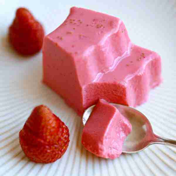 Strawberry Milk Jello with Real Fruit