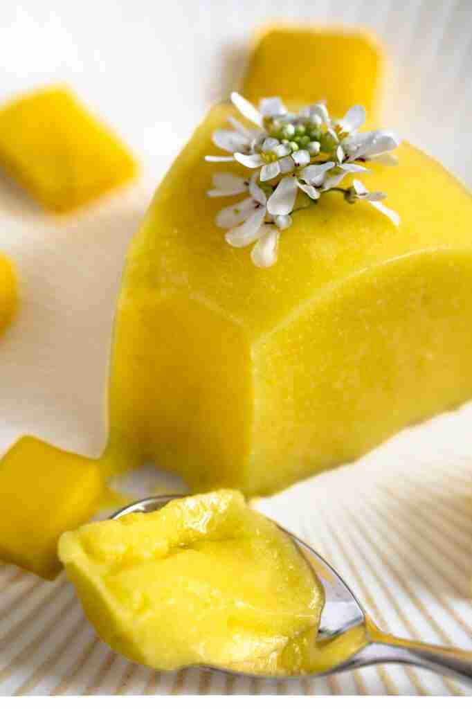 A slice of this soft and velvety dairy-free dessert.
