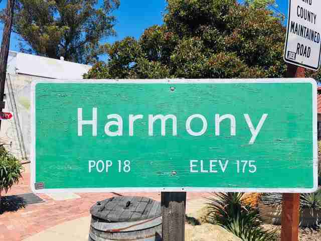 Harmony, California, population 18.