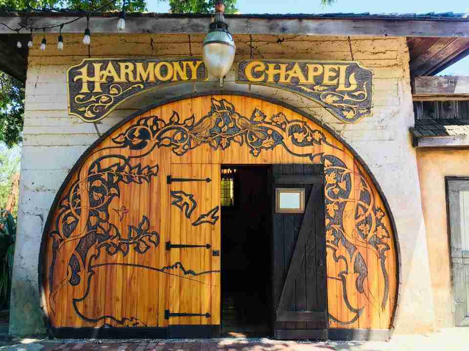 The wedding chapel in Harmony, California.