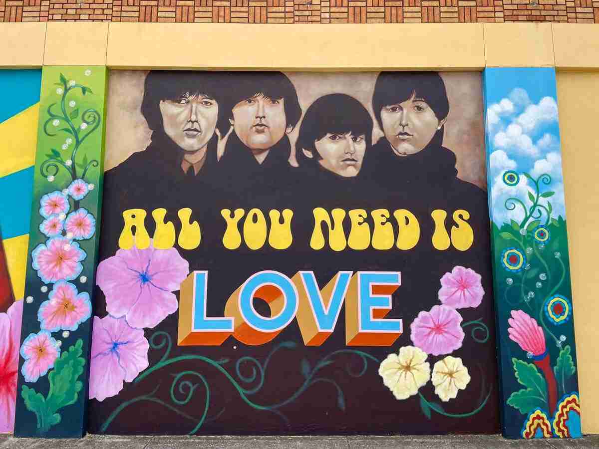 A mural of the Beatles in downtown St. Pete, Florida.