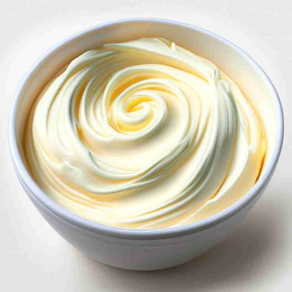 Low carb keto cream cheese frosting in a bowl.