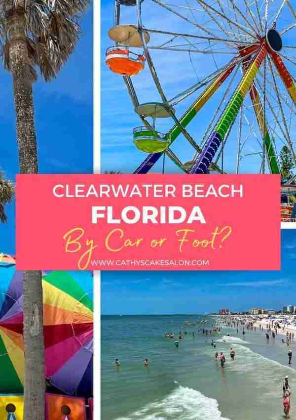 The beach and ferris wheel at Clearwater Beach, Florida.