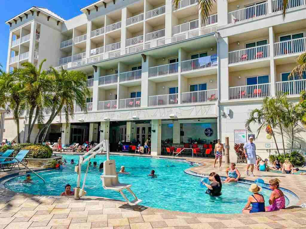 The swimming pool at Shephard's Resort, Florida.