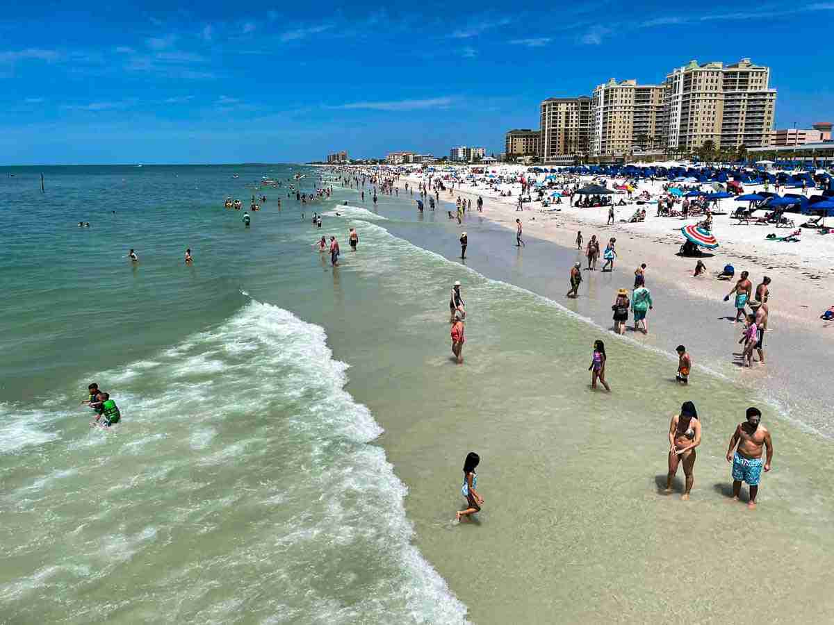 Hotels along the beach at Clearwater Beach.