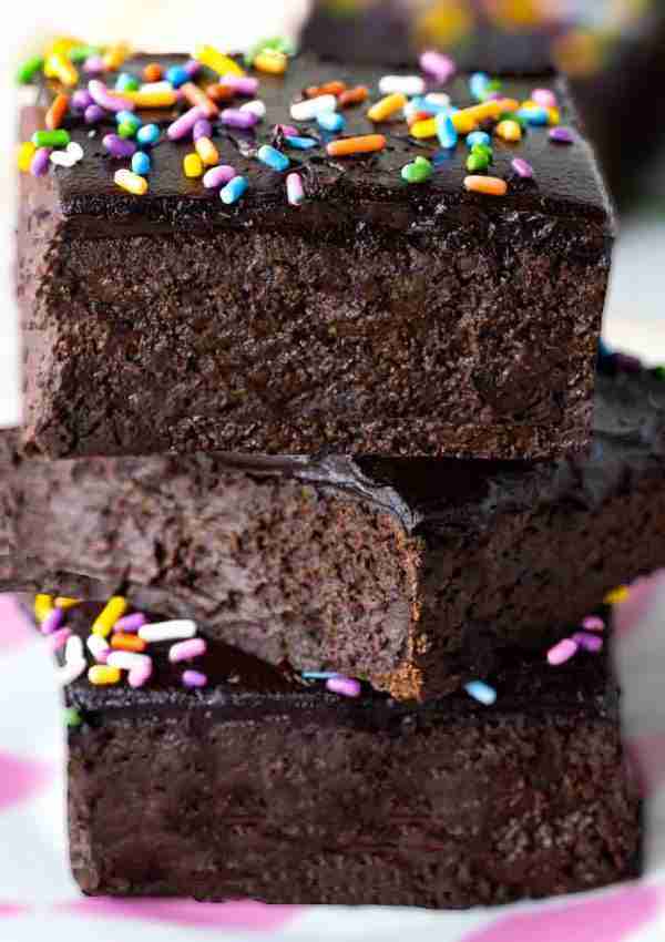 Fun facts about Avocados: It tastes great in brownies such as these Black Bean Avocado Brownies topped with colored sprinkles.