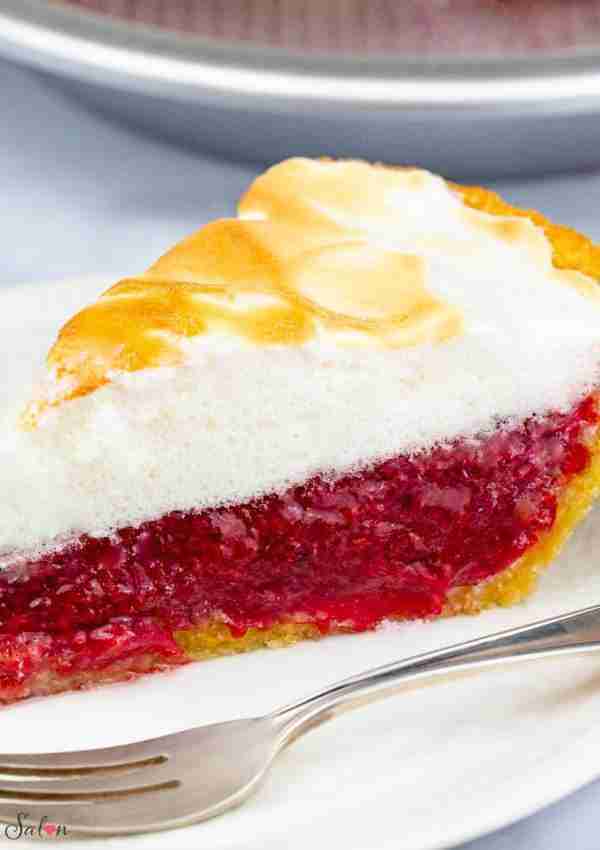 Keto Cherry Pie with a Fluffy Sugar Free Meringue!