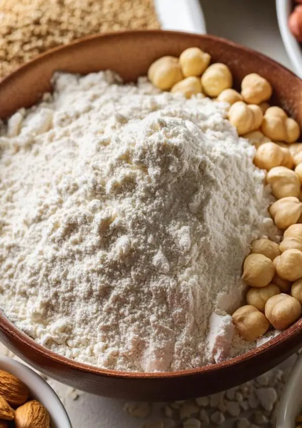 Gluten free vs grain free: almond flour, almonds, chickpeas, barley, brown rice flour.