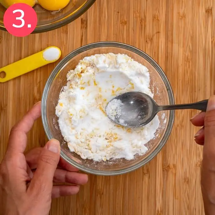 Step 3 in this recipe: With your spoon, press the lemon zest into the sweetener to release the lemon's oils.