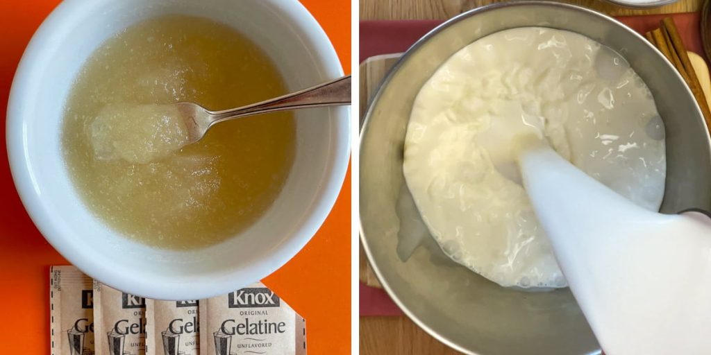 Steps 1 and 2: how to make jello with milk.