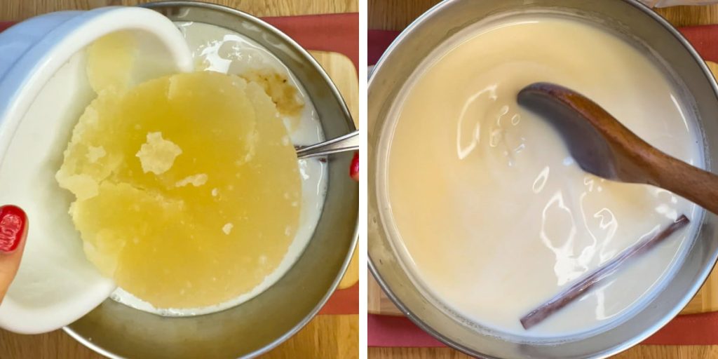 Steps 7 and 8: How to make this milk gelatin dessert.