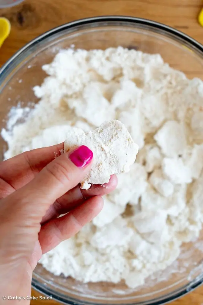 A step in the recipe: Smashing the plant butter.