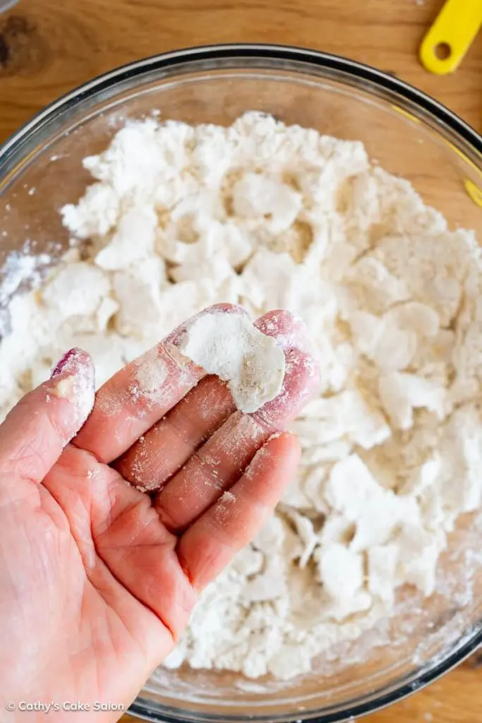 A step in this gluten free vegan pie tart recipe.
