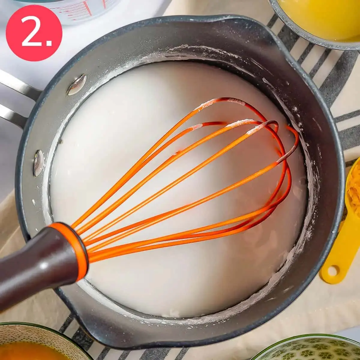 A step in this lemon curd dairy free recipe.