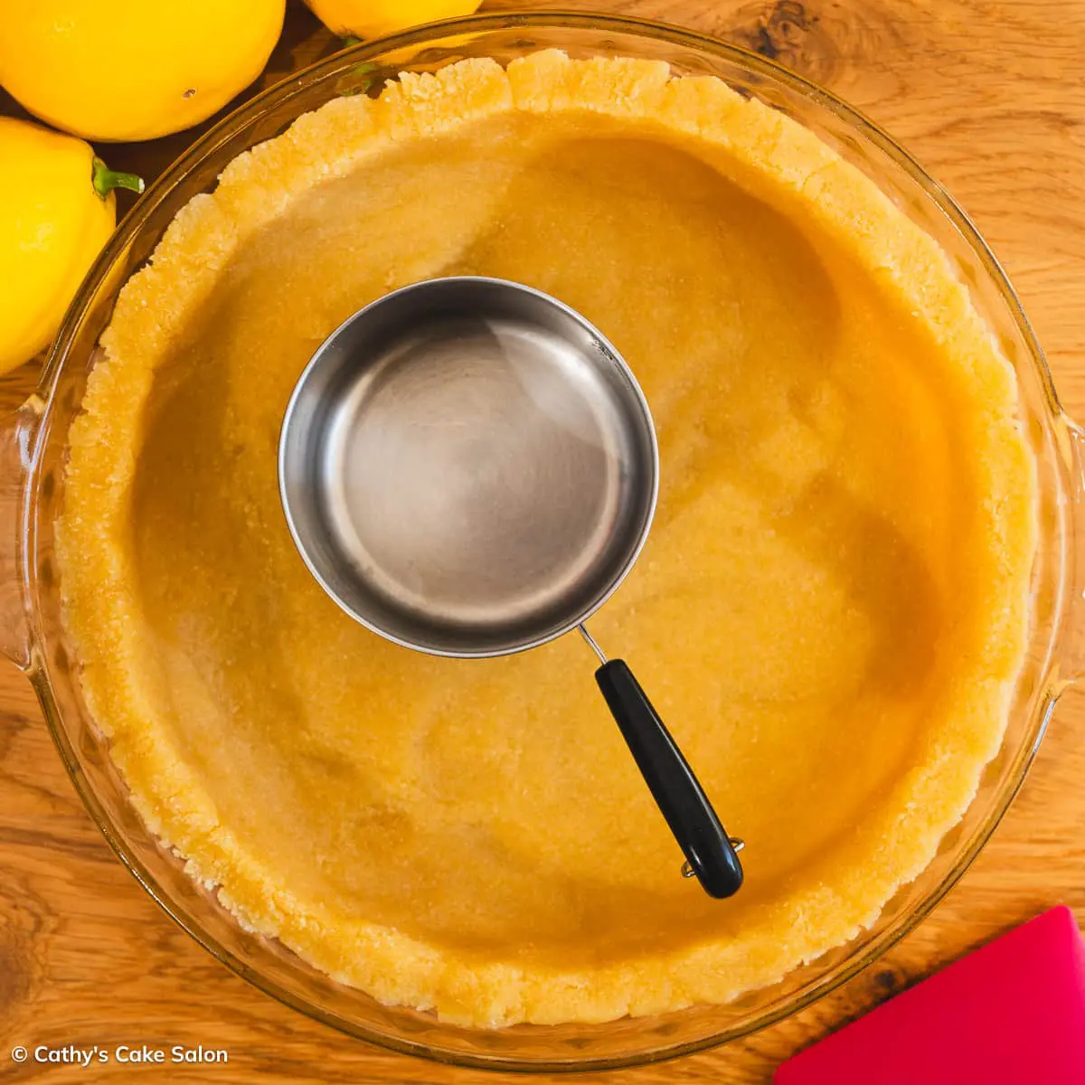 A step in the recipe: Shaping the dough in the pan.