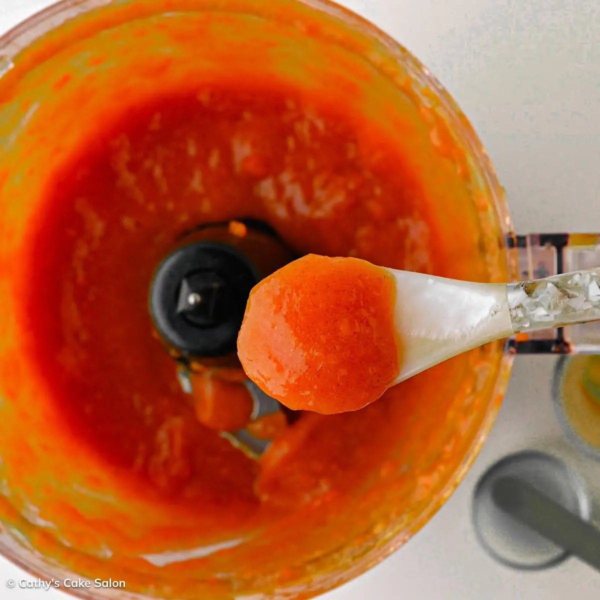 Step 6 in this recipe: Make persimmon puree.