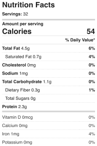 Nutrition facts for this recipe.
