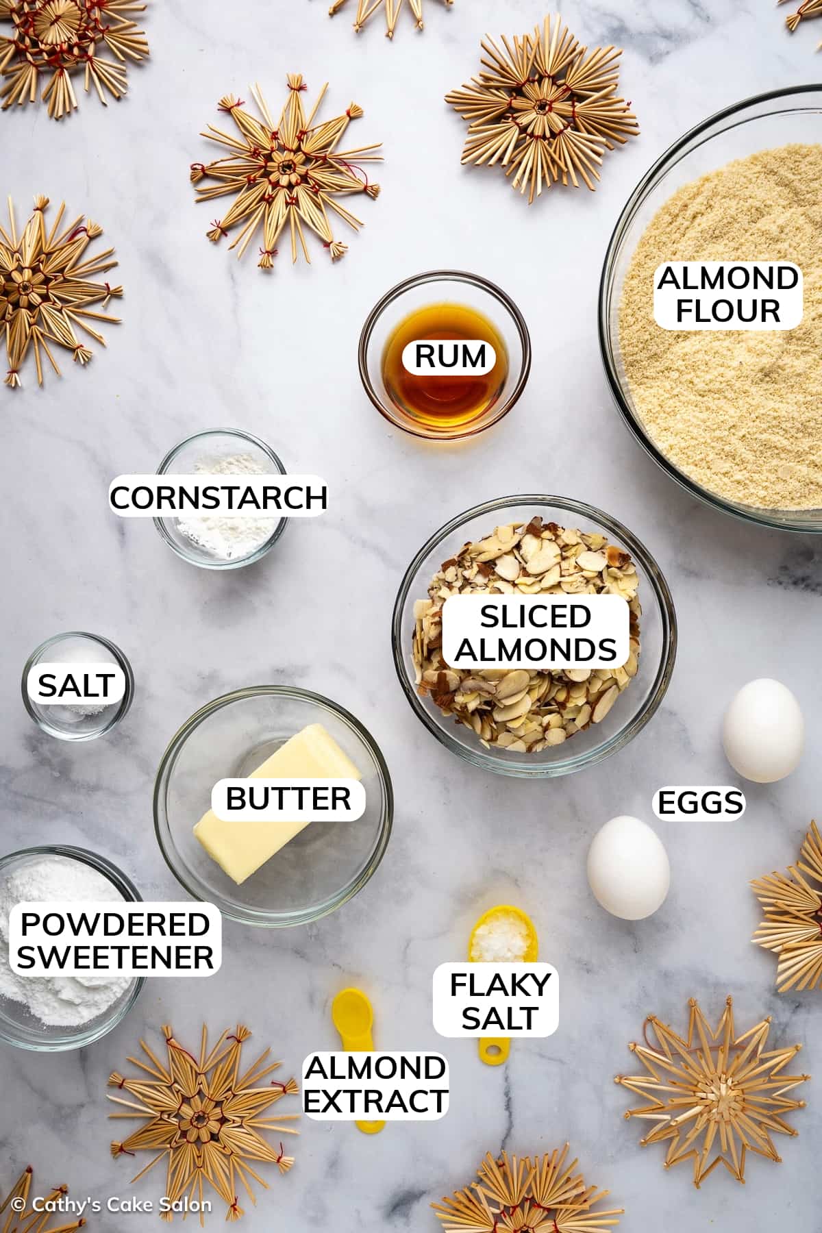Ingredients in this gluten free, sugar free cookie recipe.