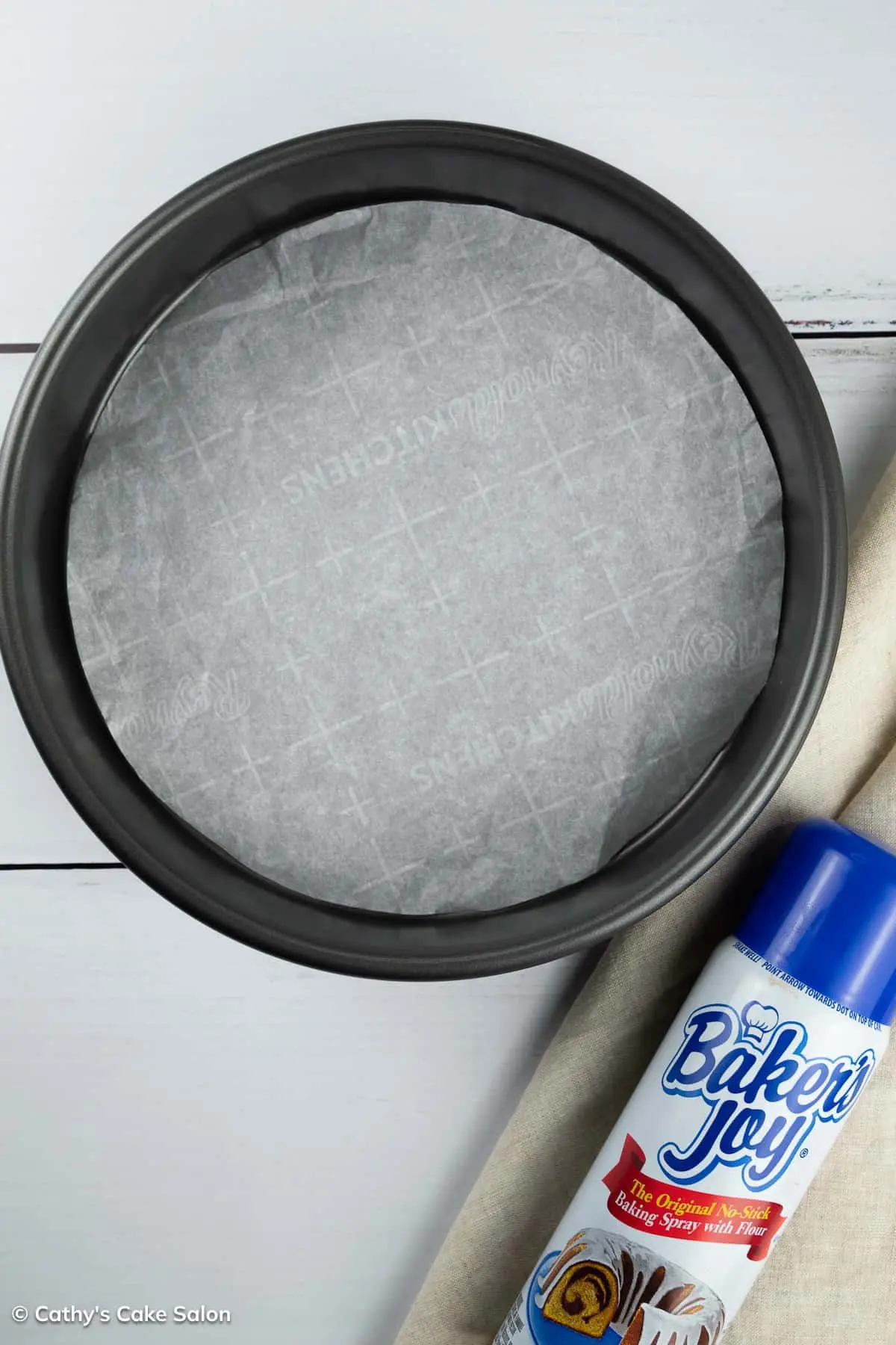 A step in this recipe: Prepping the pans.