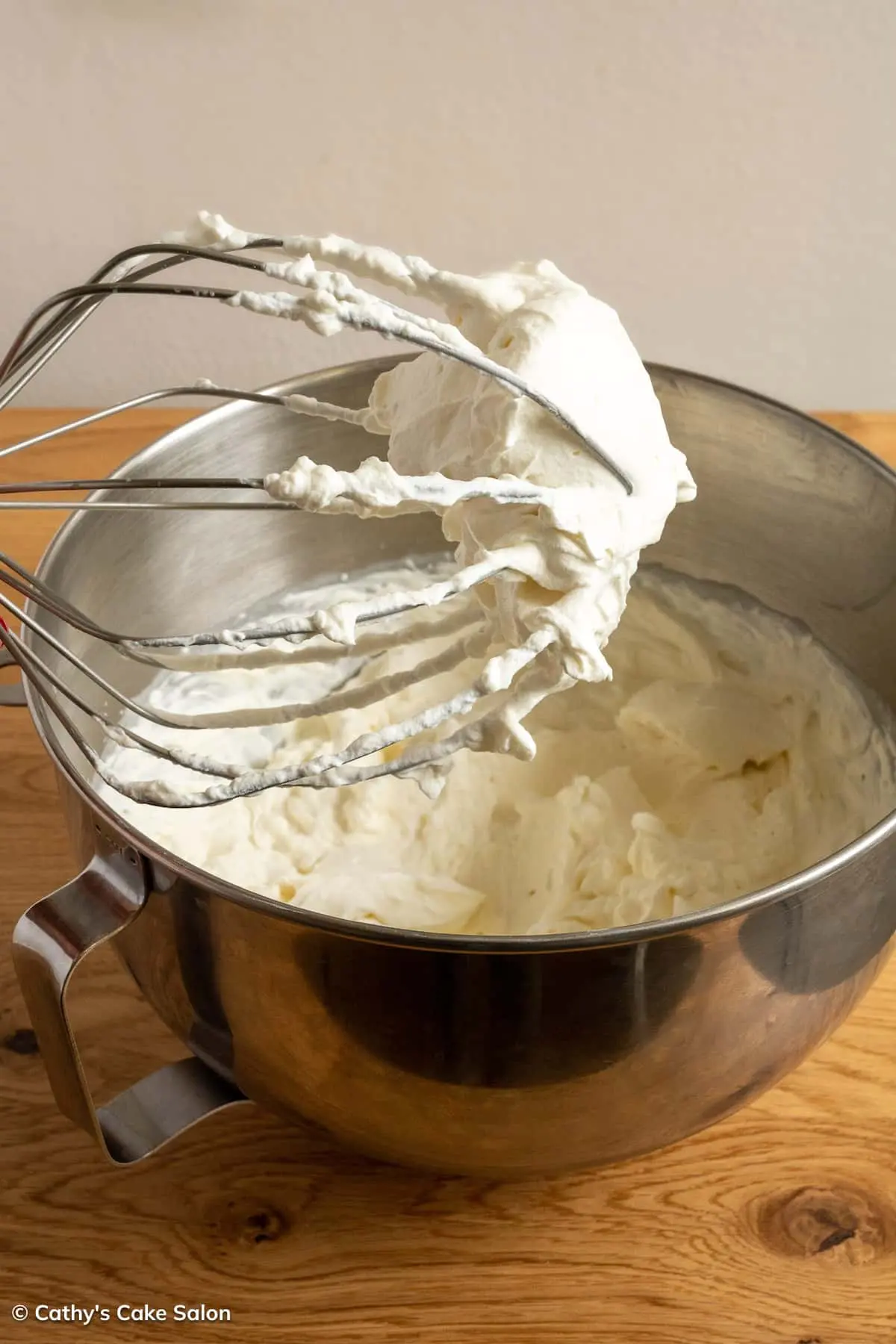 A step in the recipe: Whipping the whipped cream.