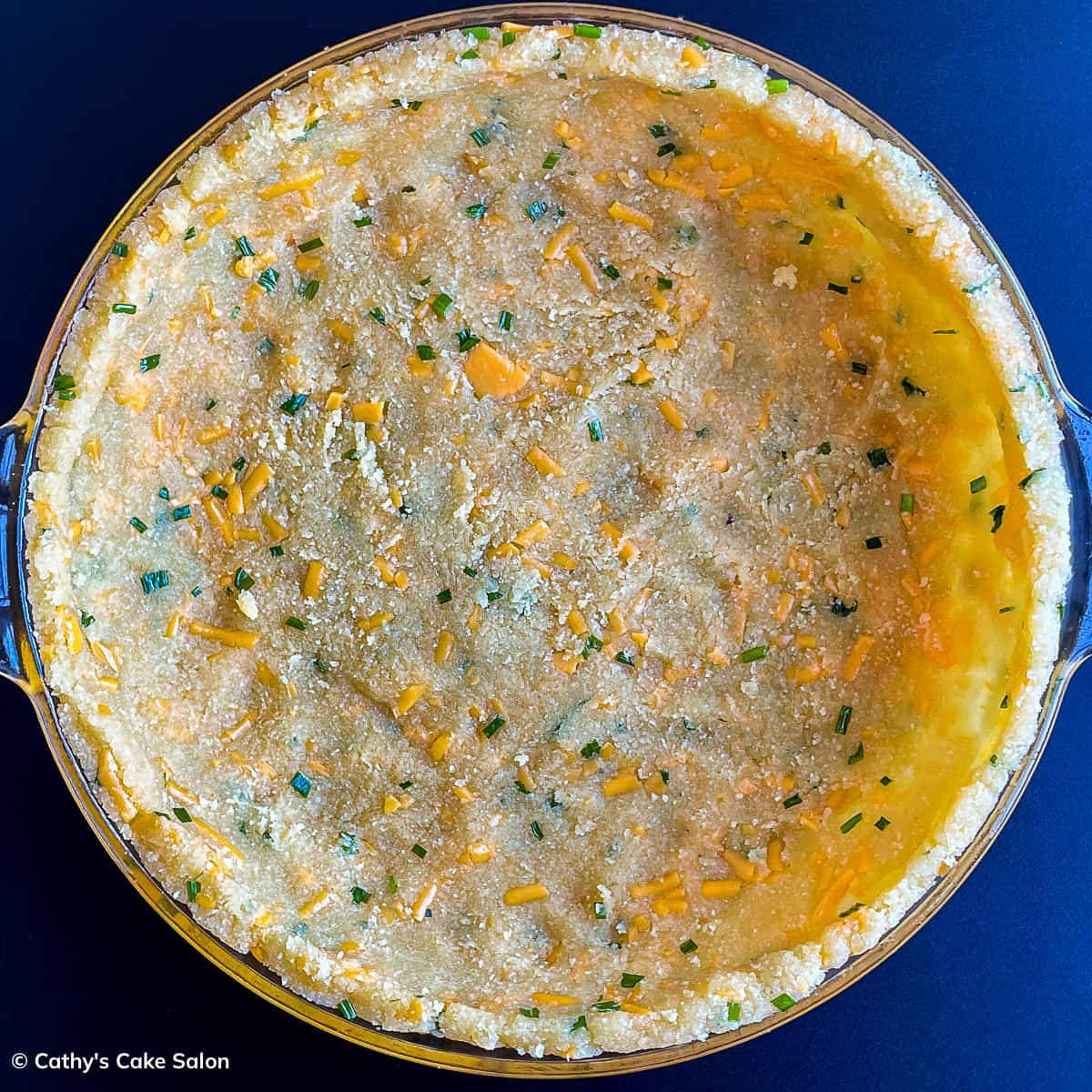 Step 2 in this recipe: Press the keto savory pie crust into the pan.