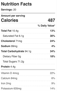 Nutrition facts for this recipe.