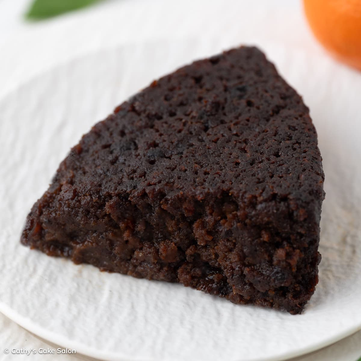 A slice of black cake from Guyana.