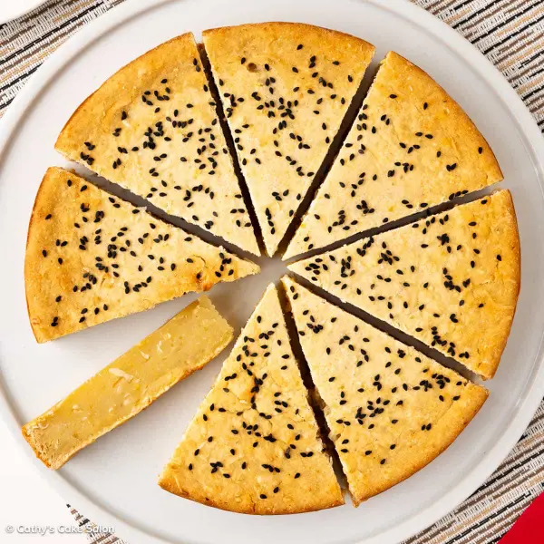 Vietnamese Cassava Cake (bánh khoai mì nướng), a naturally grain free, nut free dessert.