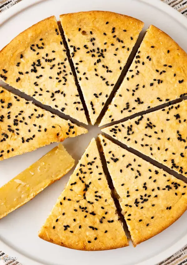 Vietnamese Cassava Cake (bánh khoai mì nướng), a naturally grain free, nut free dessert.