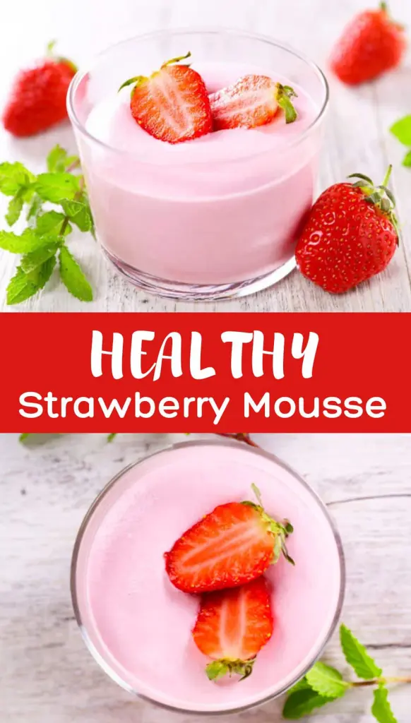 The Pinterest banner for this healthy mousse recipe.