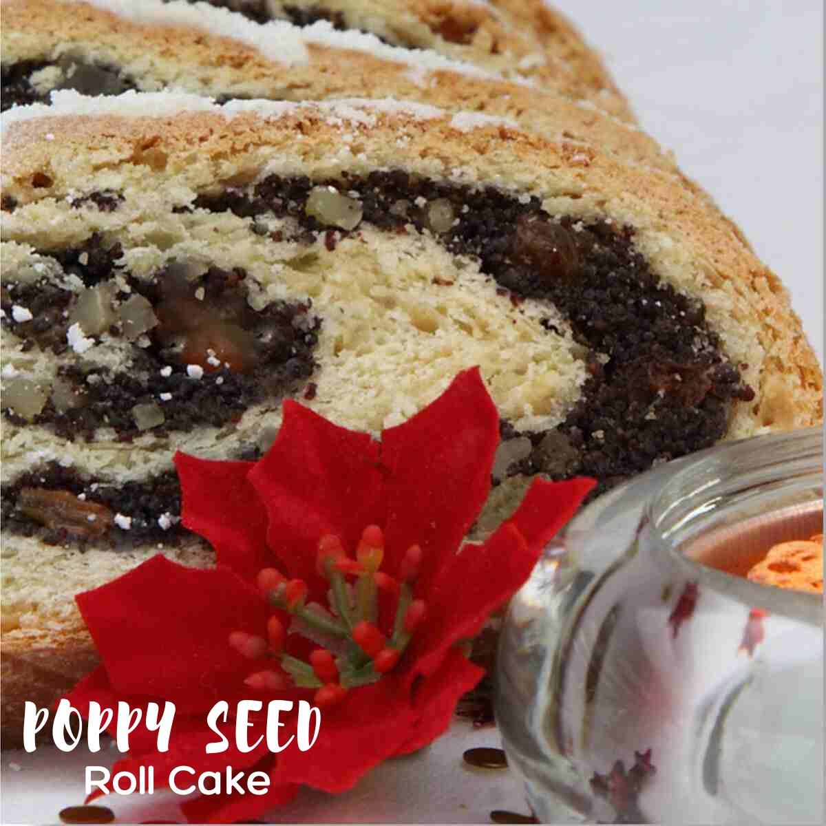 Poppy Seed Roll or German poppy seed stollen (Mohnstollen).