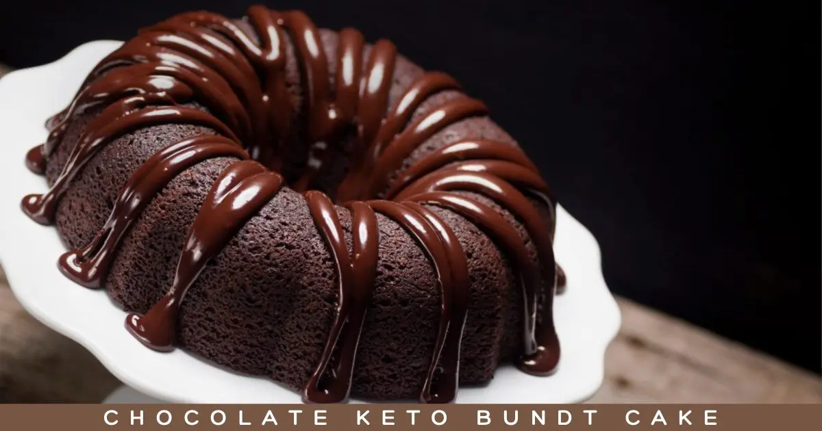 The result of this Chocolate Keto Bundt Cake recipe: a delicious sugar free chocolate bundt cake topped with sugar free chocolate ganache.