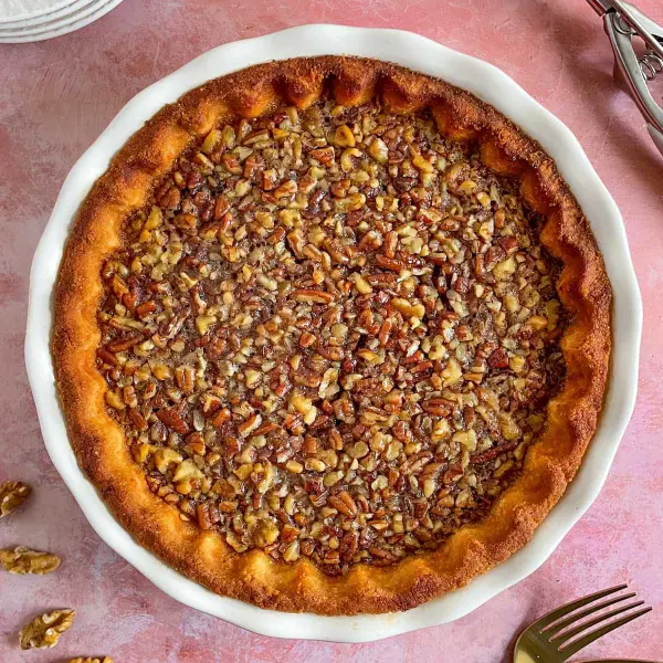 Pecan Walnut Pie Recipe in Almond Flour Crust