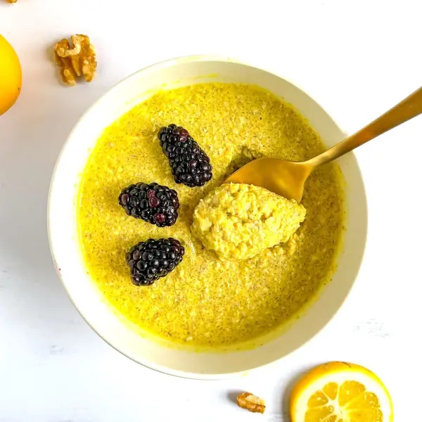 Turmeric Lemon Overnight Oats (Anti-Inflammatory + High Fiber!)